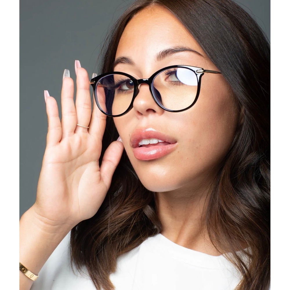 Ladyboss Icon Blue Light Glasses Women OS Black Gold‎